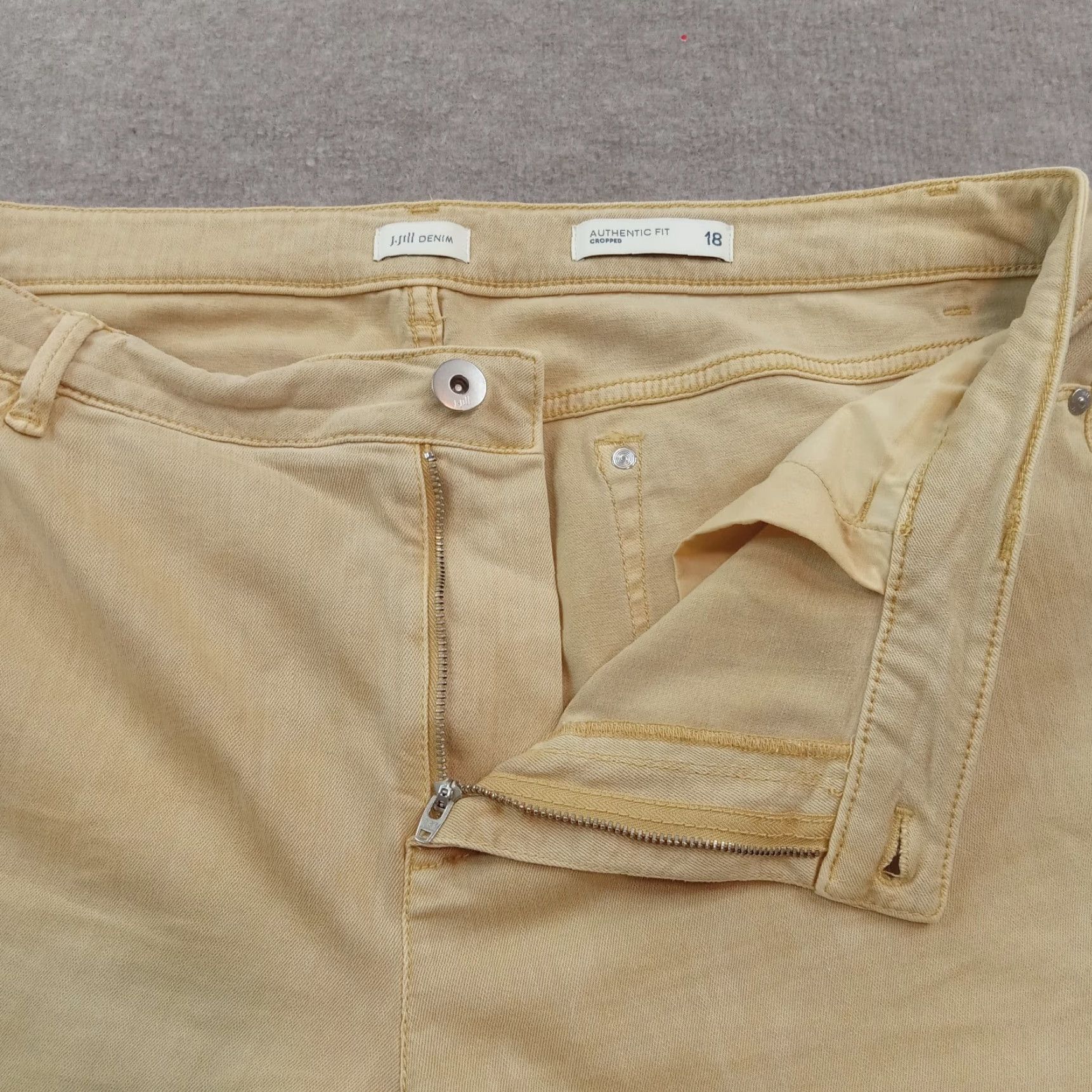 J. Jill J. Jill Women's Brown Cropped Straight Leg Stretch Jeans, Size 18 Size 38" / US 16 / IT 52 - 6 Thumbnail