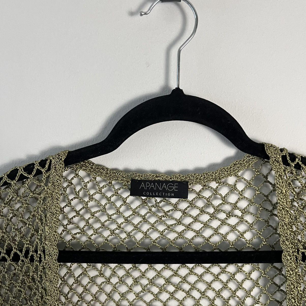 Handmade Y2K Olive Knit Mesh Top With Flared Sleeves Size M / US 6-8 / IT 42-44 - 3 Thumbnail