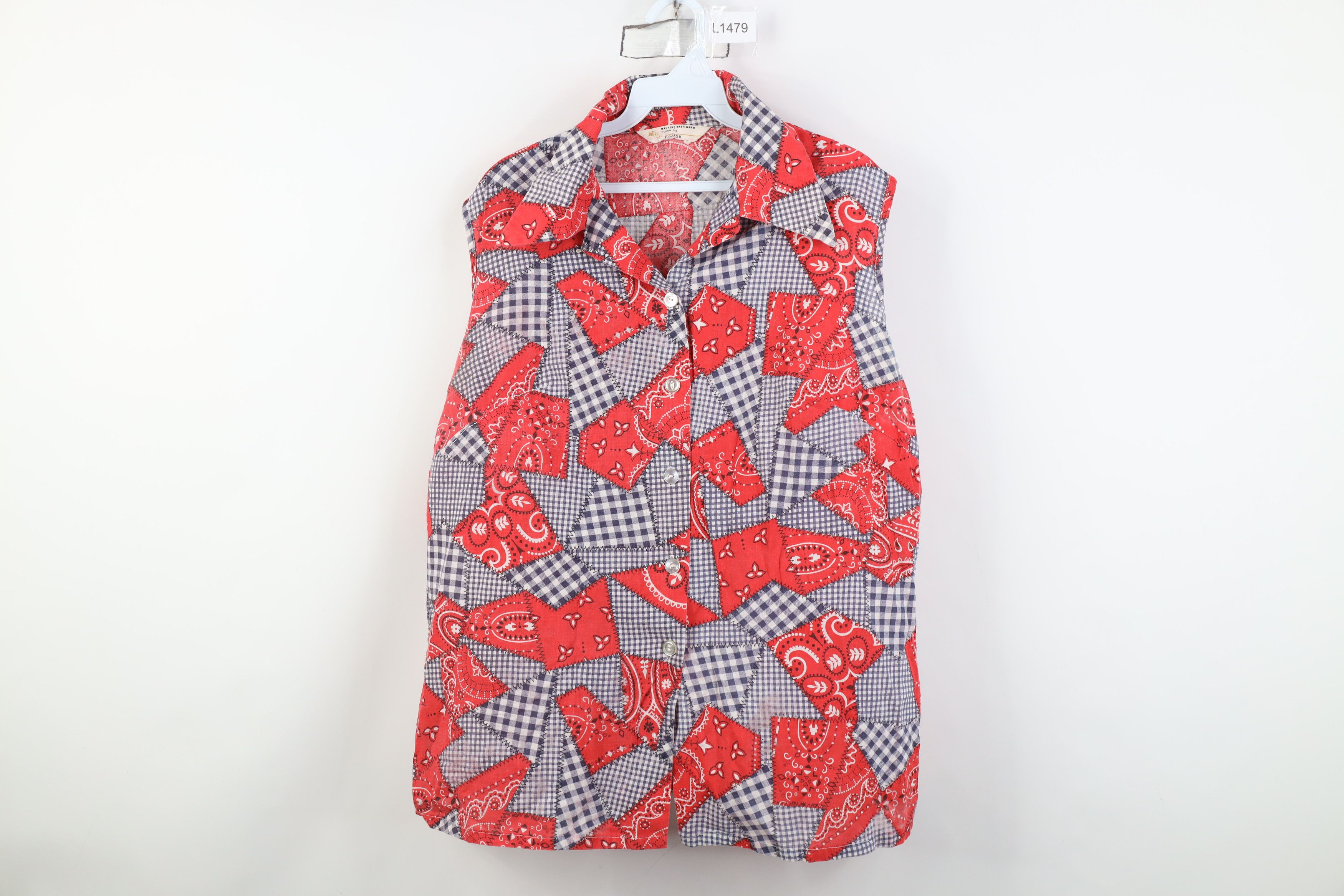 Vintage Vintage 70s Streetwear Western Bandana Sleeveless Shirt Size L / US 10 / IT 46 - 1 Thumbnail