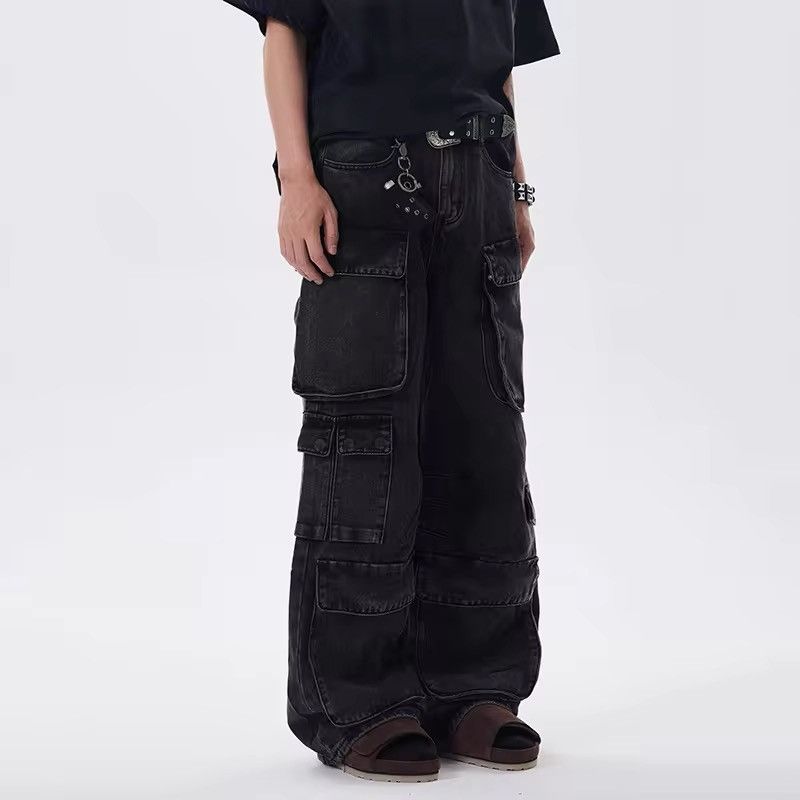 Japanese Brand × Jean Heavy vintage wash multi-pocket baggy design jeans Size US 34 / EU 50 - 3 Thumbnail