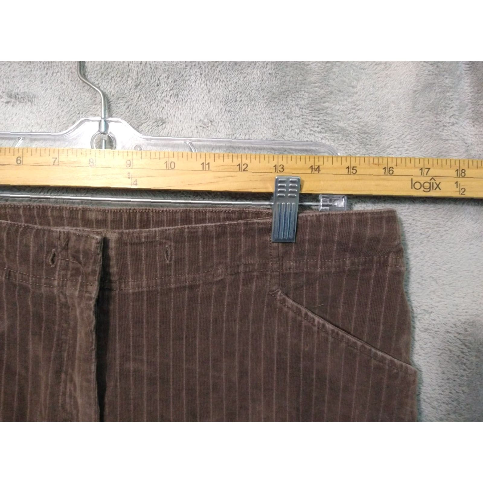 J. Jill J. Jill Women's Pants Size 10 Brown Striped Corduroy Mid Rise Flat Front Stretch Chino Casual Size 32" / US 10 / IT 46 - 3 Thumbnail