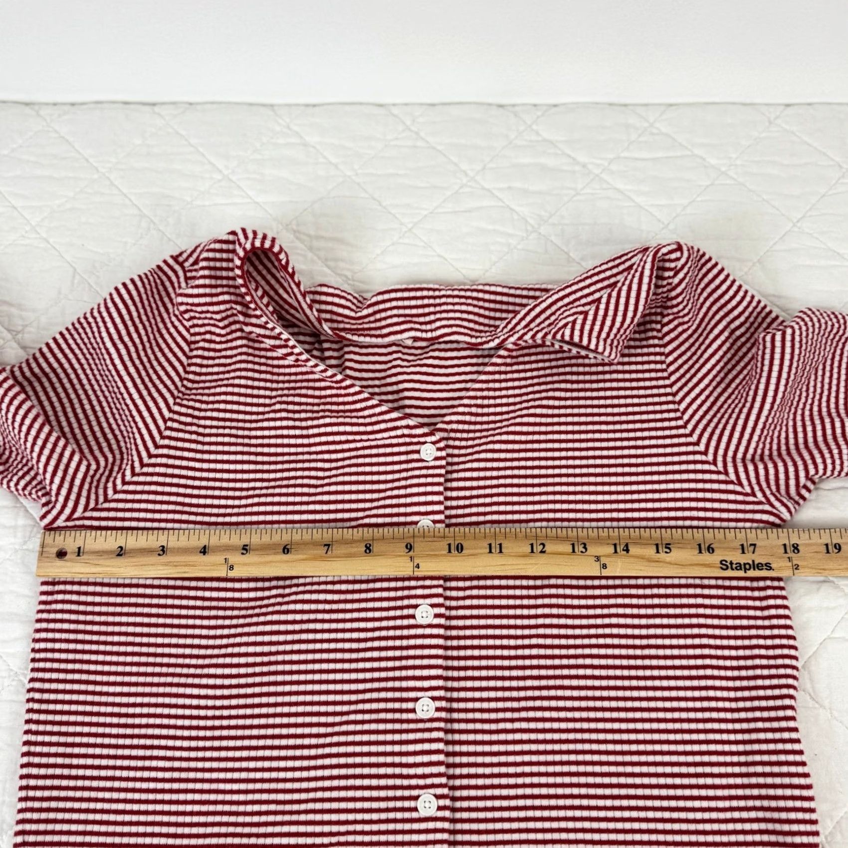 Levi's Levi's Shirt Red White Stripe Button Up Long Sleeve Top XL Womens Size XL / US 12-14 / IT 48-50 - 6 Thumbnail