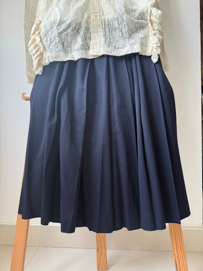 Comme Des Garcons size XS Wool pleated skirt dark blue