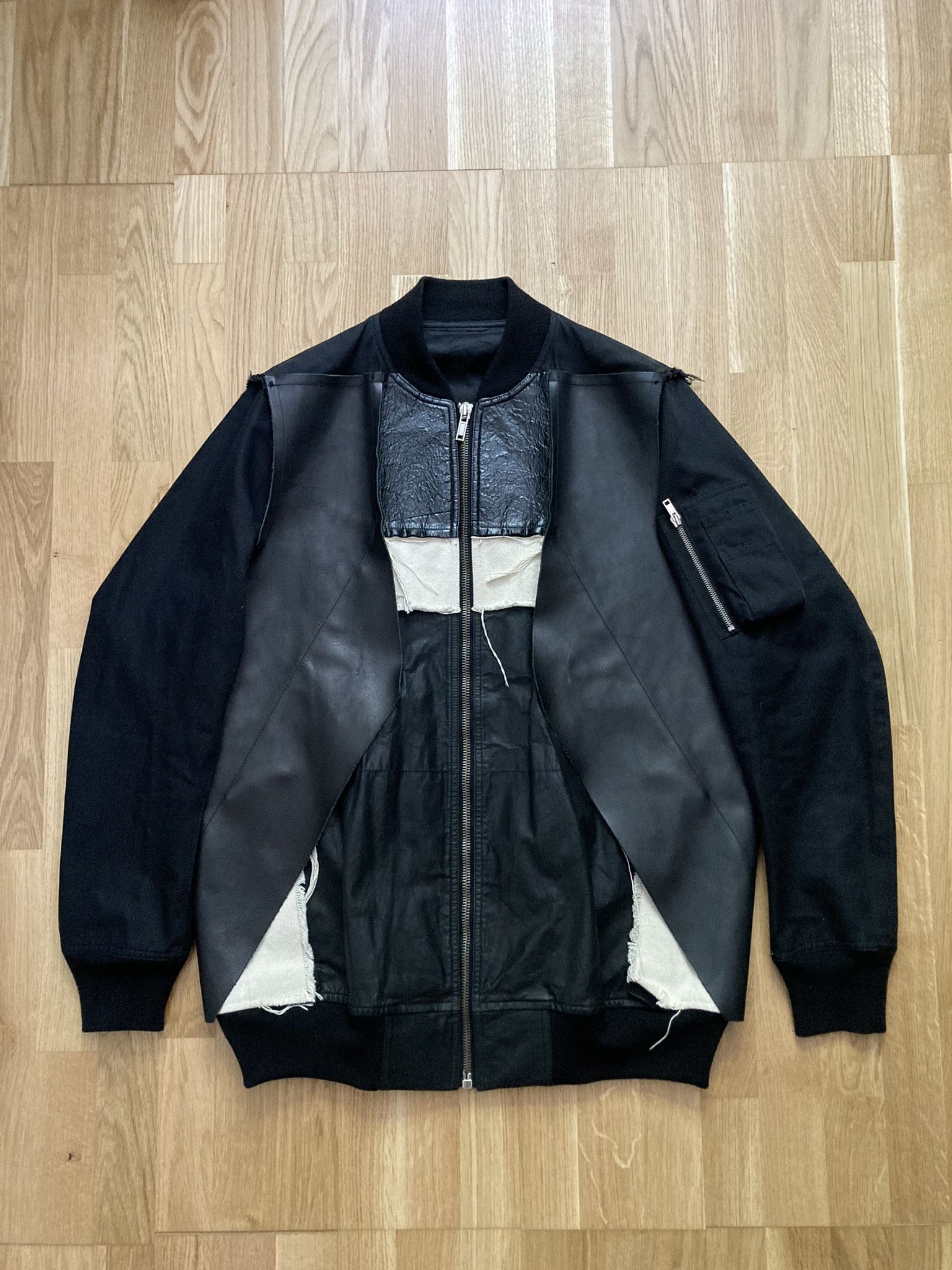 Rick Owens Runway S/S 16 "CYCLOPS" Patchwork Bomber Jacket Rick Owens Size US M / EU 48-50 / 2 - 2 Thumbnail