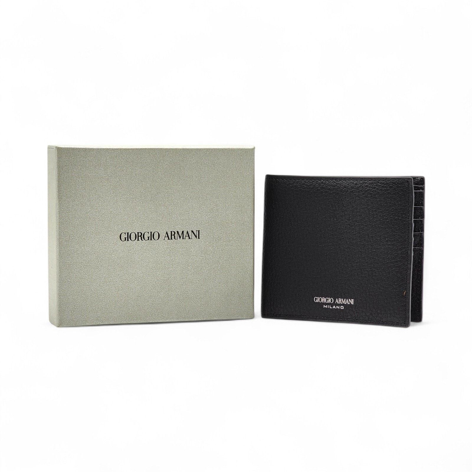 Giorgio Armani Pebbled Leather Bifold Men's Wallet in Black – NIB $595 Size ONE SIZE - 4 Thumbnail