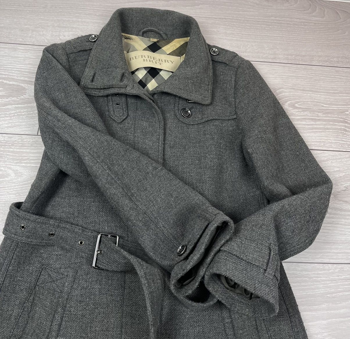 Burberry Burberry Brit Luxury Grey Wool Belted Coat Jacket Size XL / US 12-14 / IT 48-50 - 5 Thumbnail