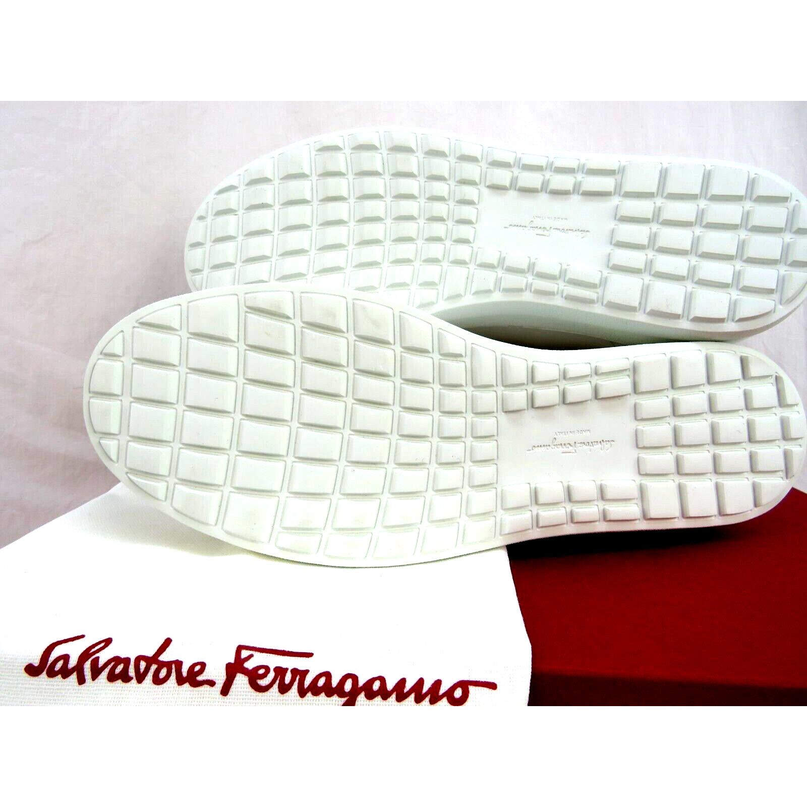 Salvatore Ferragamo PIERRE WHITE LEATHER STADS GANCINI LOGO SNEAKERS 9 C ITALY Size US 9 / IT 39 - 7 Thumbnail