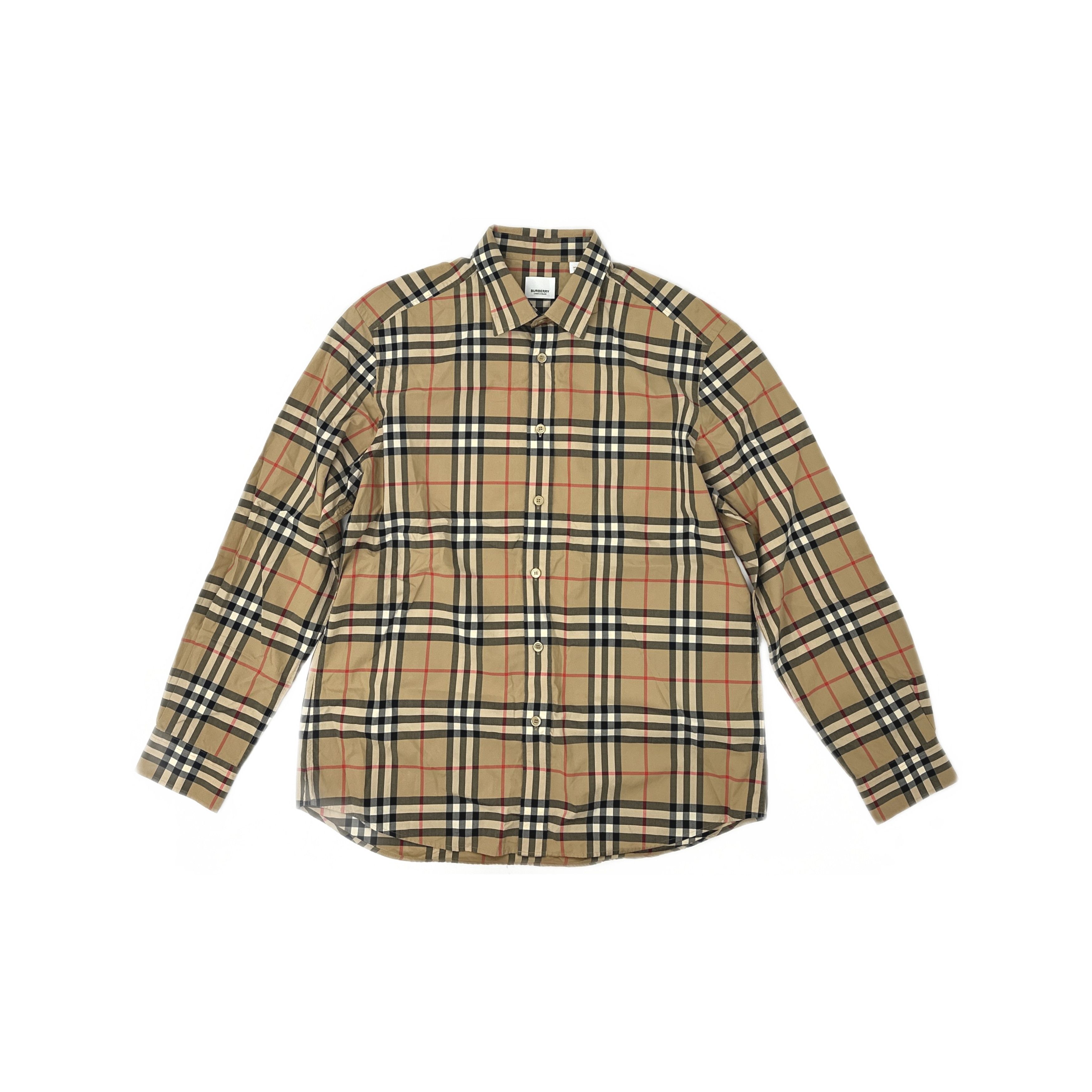 Burberry Burberry Archive Beige Check Button Up Shirt Size XL Size US XL / EU 56 / 4 - 1 Thumbnail