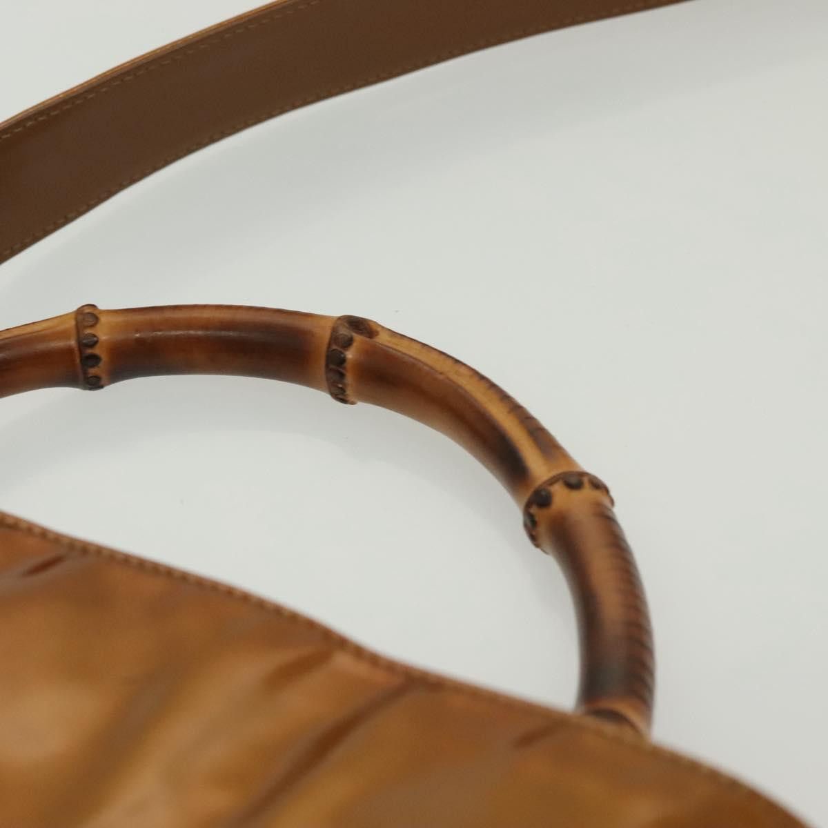 Gucci GUCCI Bamboo Hand Bag Patent Leather Gold 001 1705 001 1705 Size ONE SIZE - 6 Thumbnail