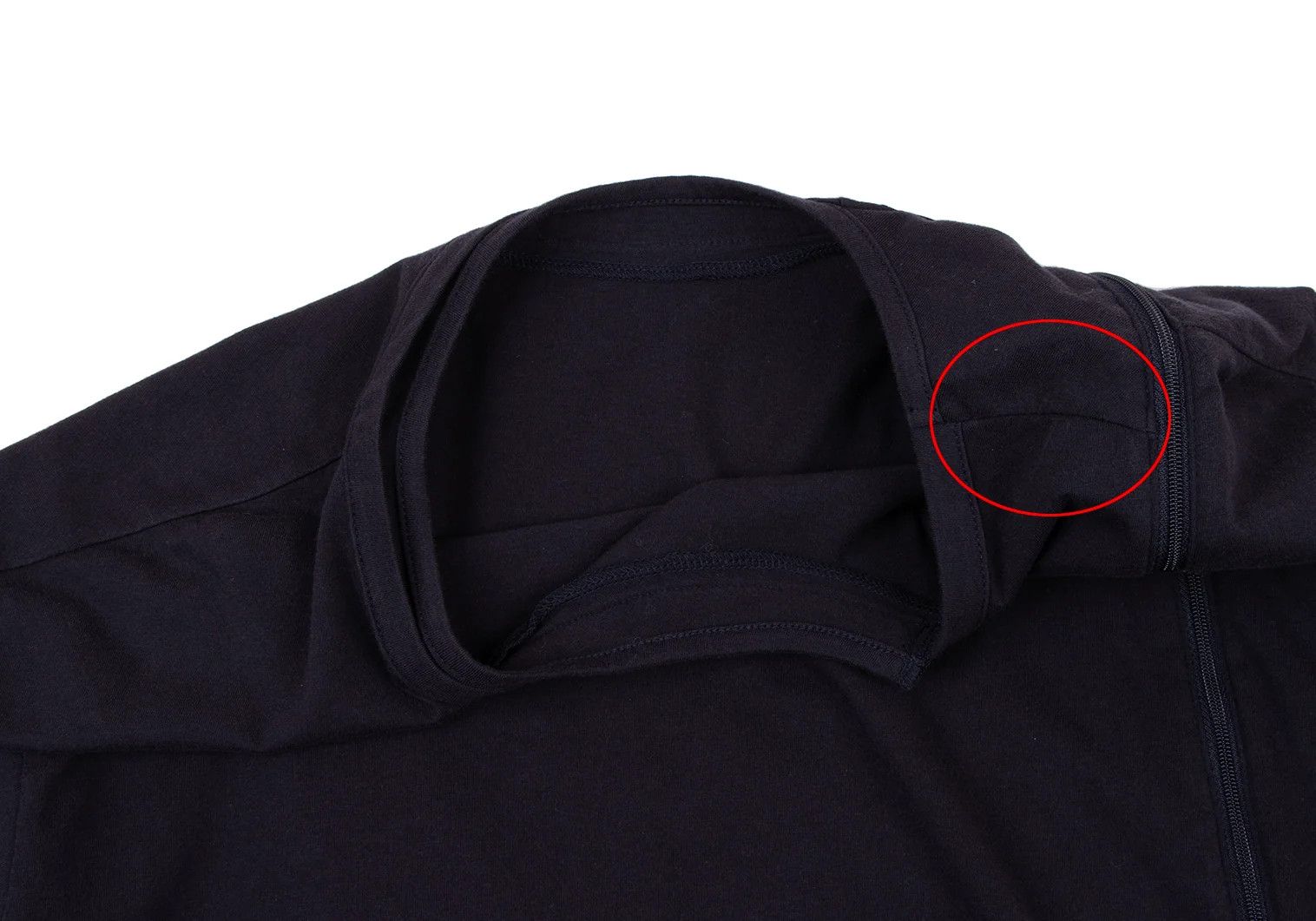 Yohji Yamamoto Cotton Front Zip Asymmetrical Cut Top in Navy Blue Size US L / EU 52-54 / 3 - 4 Thumbnail