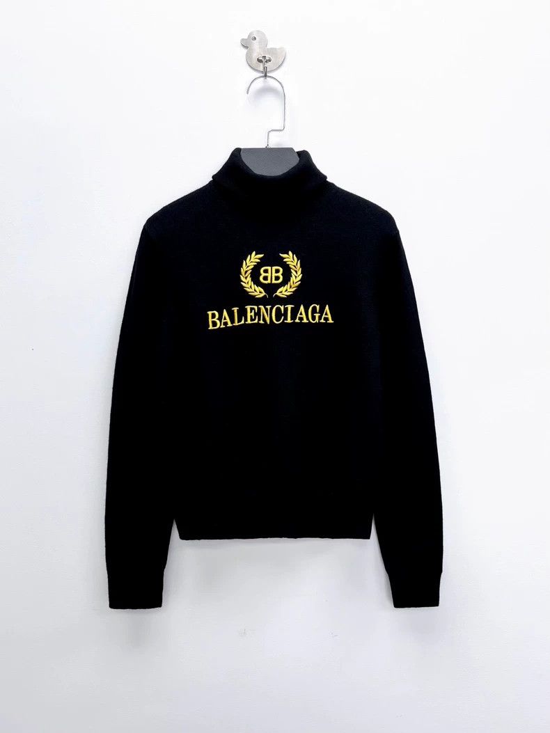 Balenciaga Embroidered Double B Wheat Letter Logo High-Nec