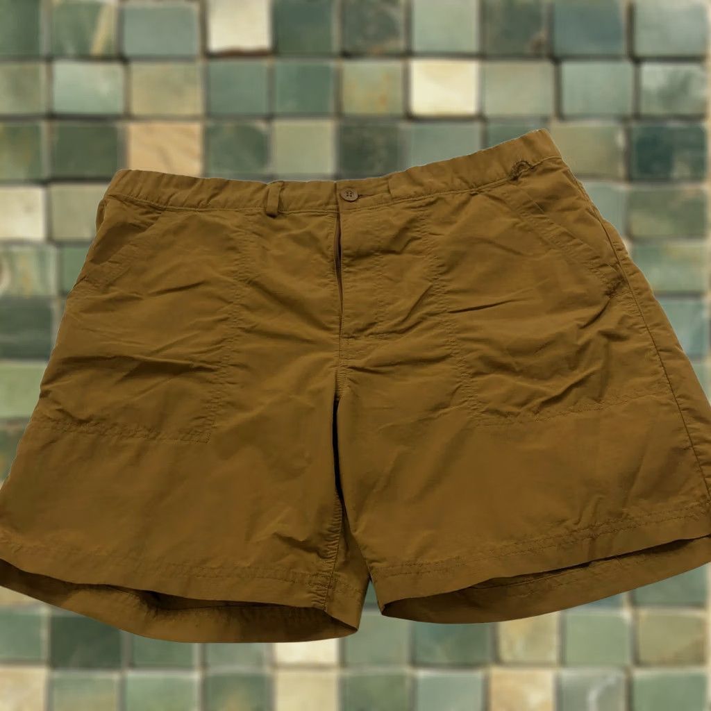 Vintage REI RipStop Large 38 In Outdoor Hiking Trek Trail Nylon 7" Shorts Brown Mens Bermuda Cargo Pockets Zipper Front Fly Size US 33 - 1 Thumbnail