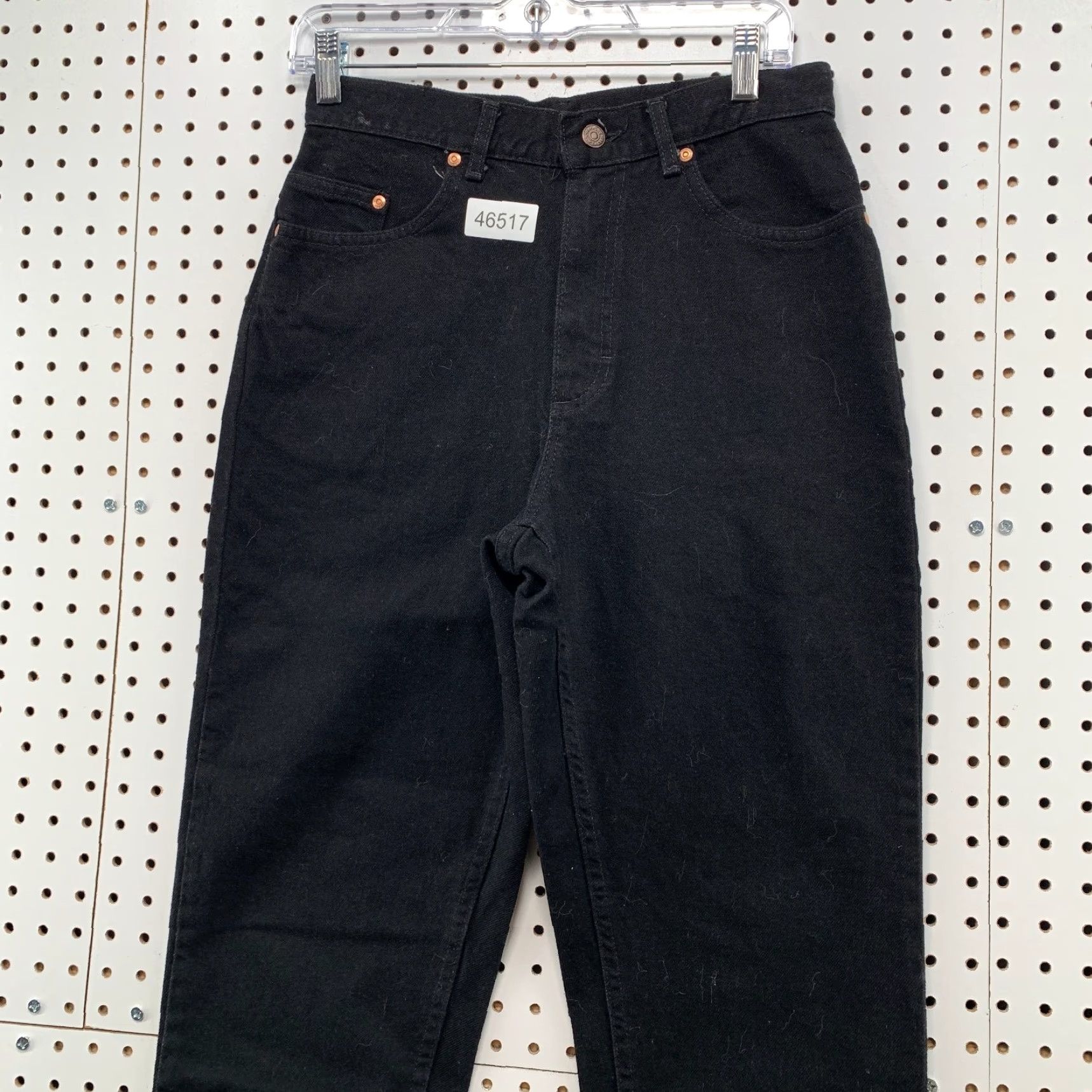 Lee VINTAGE Lee Jeans Womens Juniors Size 11 Tapered 28x29 Black Denim USA Made Size 32" / US 10 / IT 46 - 4 Thumbnail