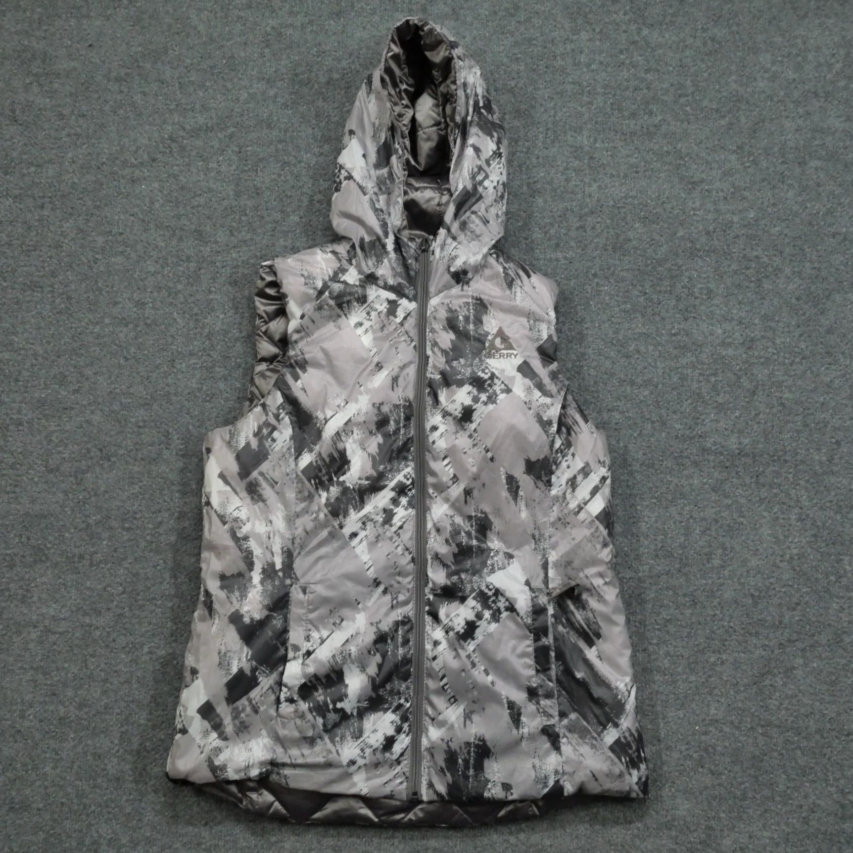 Vintage Gerry Vest Womens Medium Grey Down Puffer Reversible Hooded Outdoors Jacket Coat Size M / US 6-8 / IT 42-44 - 5 Thumbnail