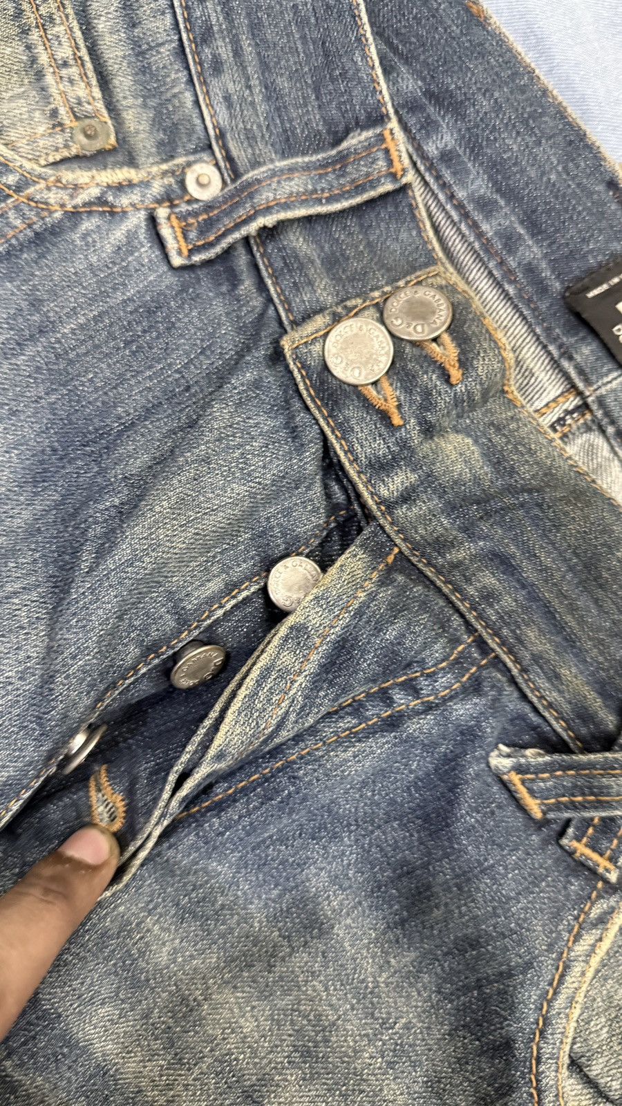 Dolce & Gabbana 00s y2k Vintage Dolce & Gabbana D&G Upside Down Denim Pants Size US 36 / EU 52 - 7 Thumbnail