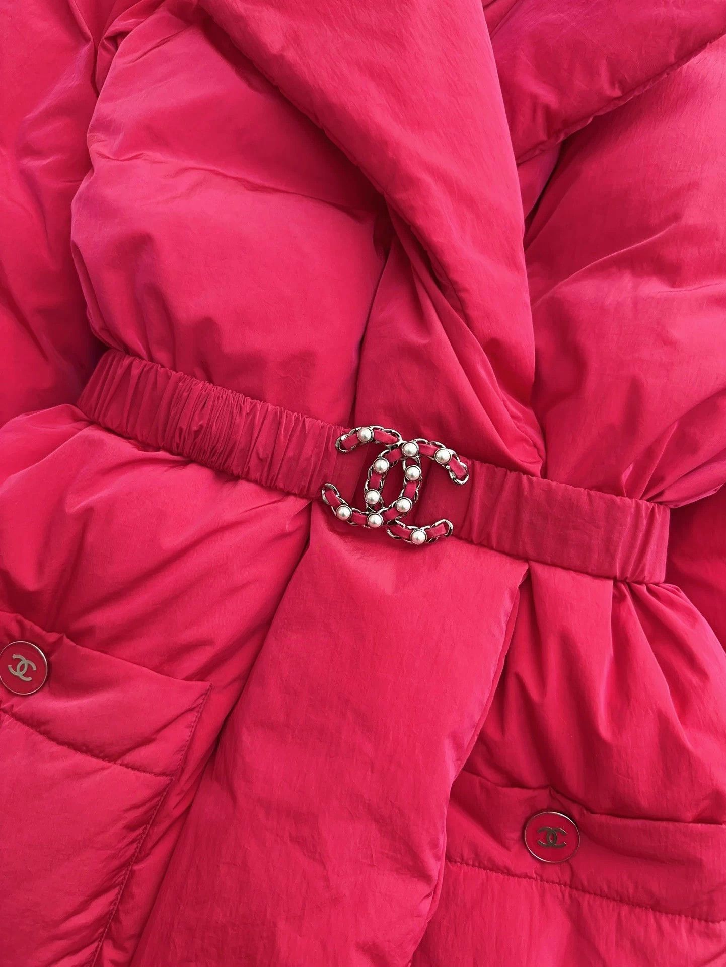 Chanel Chanel 19K Snowy Red Lapel Long Down Coat CC Belt 36 Size XS / US 0-2 / IT 36-38 - 3 Thumbnail