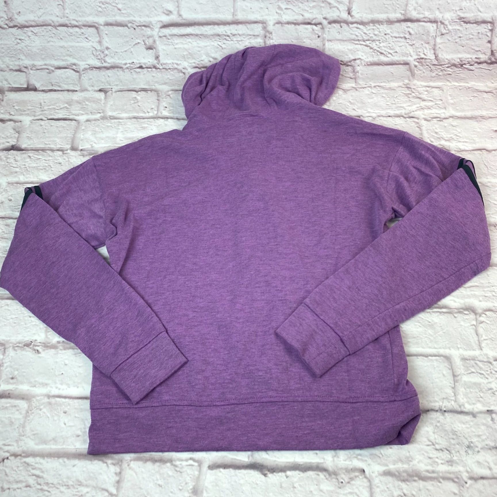 Adidas Adidas Hoodie Full Zip XS Purple Black Stripes Hooded Long Sleeve Logo Women, Regular Fit, Cotton Blend, Climalite, Activewear Size XS / US 0-2 / IT 36-38 - 3 Thumbnail