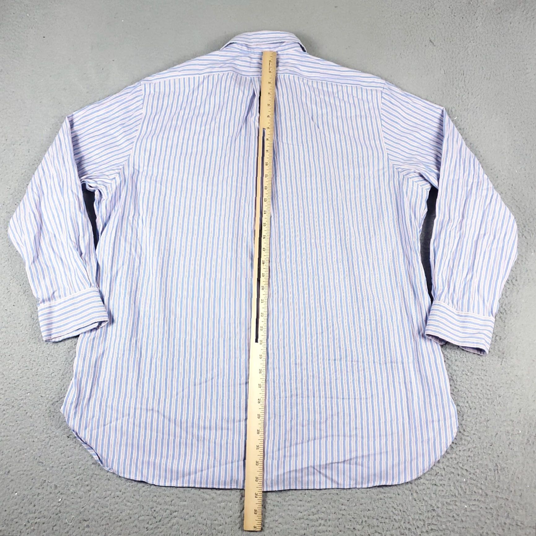 Ralph Lauren Ralph Lauren Dress Shirt Mens 18 Blue Striped Long Sleeve Button Up Size 48R - 4 Thumbnail