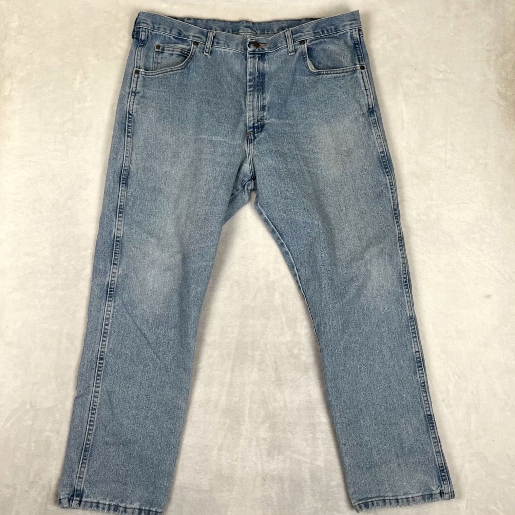 Wrangler VINTAGE Wrangler Cowboy Cut Jeans Blue Denim 38x32 Regular Light Wash 5-Pocket Mens Jeans Cowboy 90s Space Size US 38 / EU 54 - 2 Thumbnail