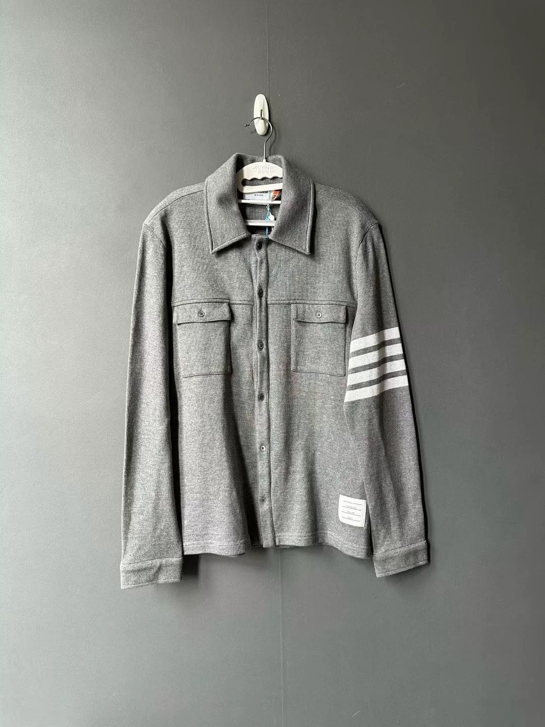 Thom Browne Thom Browne Gray Knit Shirt Jacket Size US M / EU 48-50 / 2 - 1 Thumbnail