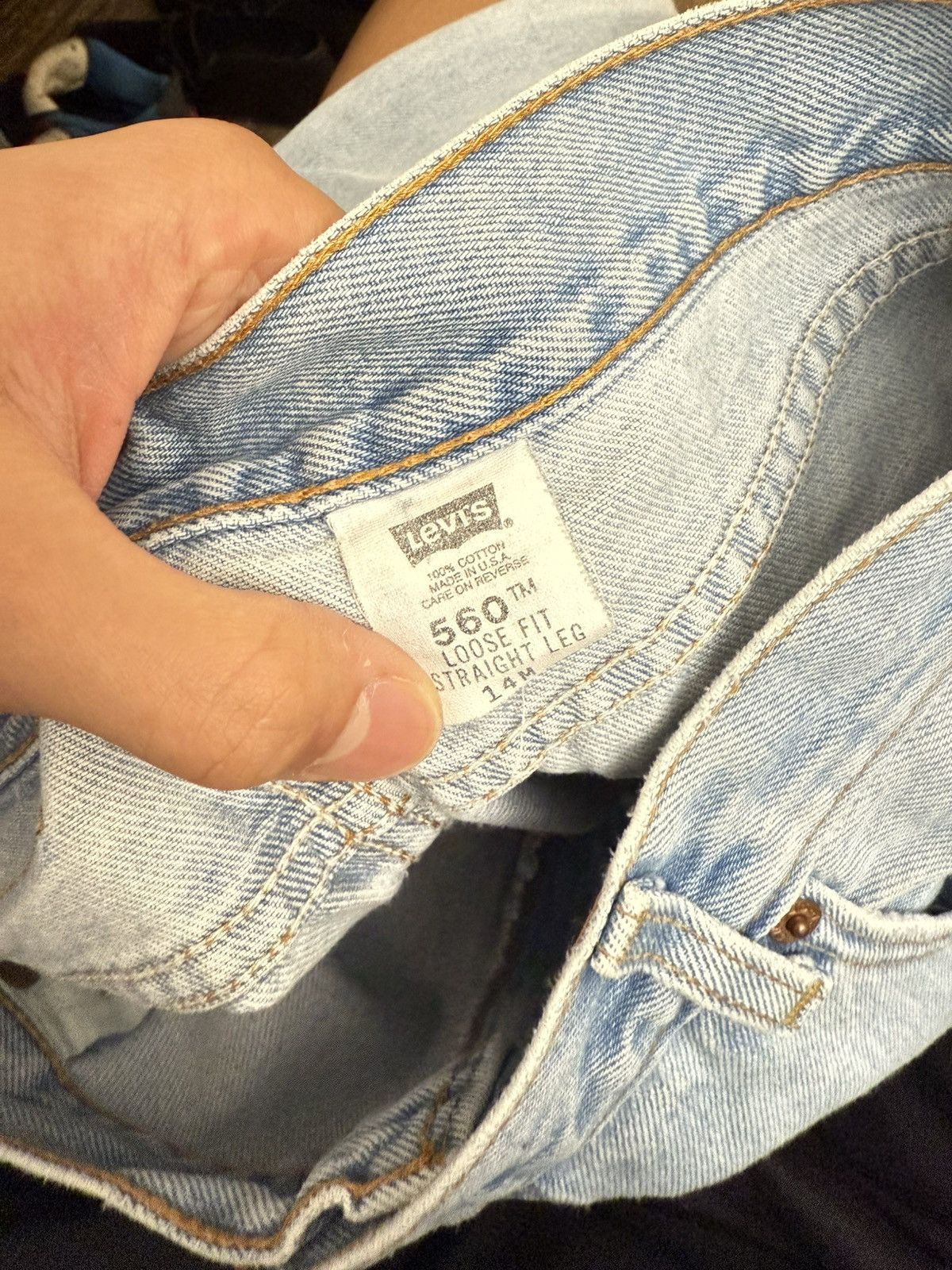 Levi's Vintage Clothing Levi’s 560 TM Light Blue Loose Fit Straight Jeans Size US 32 / EU 48 - 5 Thumbnail