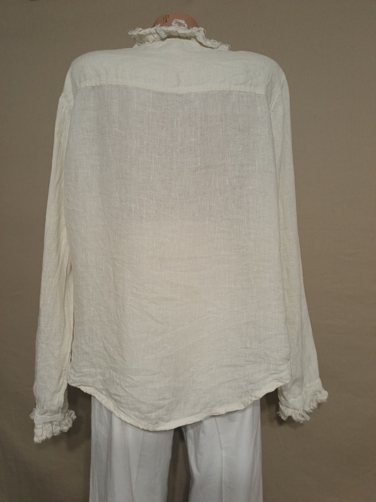 Designer Ewa i Walla Linen Beige Designer Blouse Jacket Size S Size S / US 4 / IT 40 - 4 Thumbnail