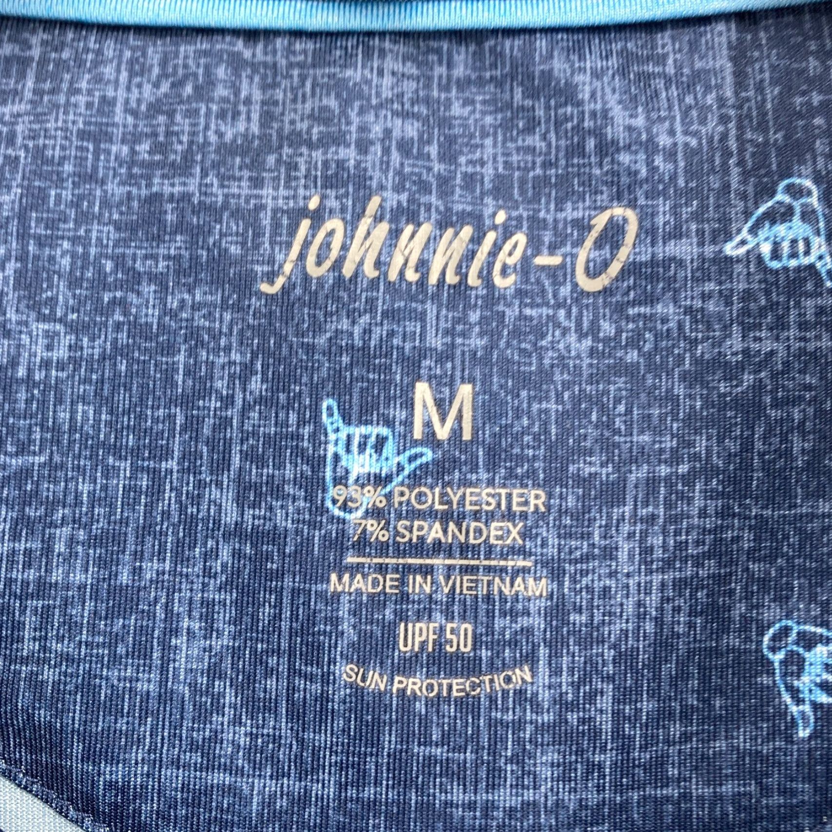 johnnie-O johnnie-O Shaka Printed Golf Polo Shirt Mens Medium Blue Performance Stretch Polo Size US M / EU 48-50 / 2 - 4 Thumbnail