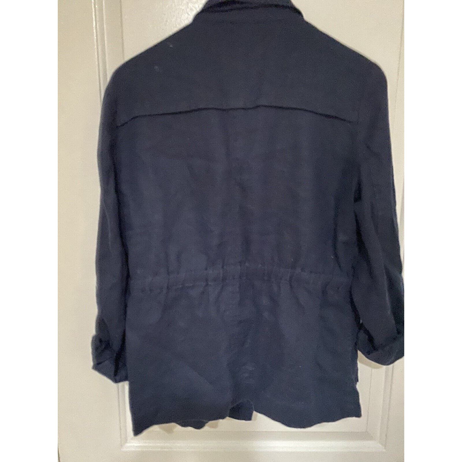 Inc INC Concepts Jacket Women Sz Med Button Up Coat Blue Linen Size M / US 6-8 / IT 42-44 - 6 Thumbnail