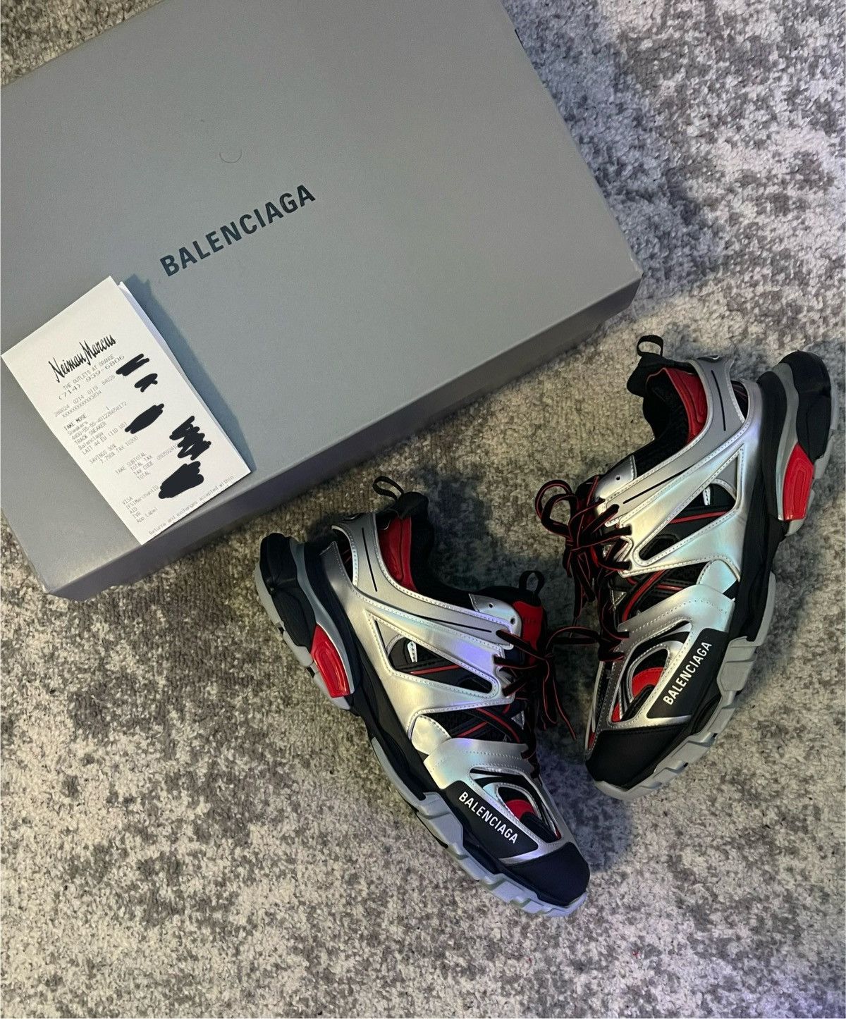 Balenciaga Balenciaga Track Sneaker “Black Red Silver” | Grailed Balenciaga Balenciaga Track Sneaker “Black Red Silver” | Grailed