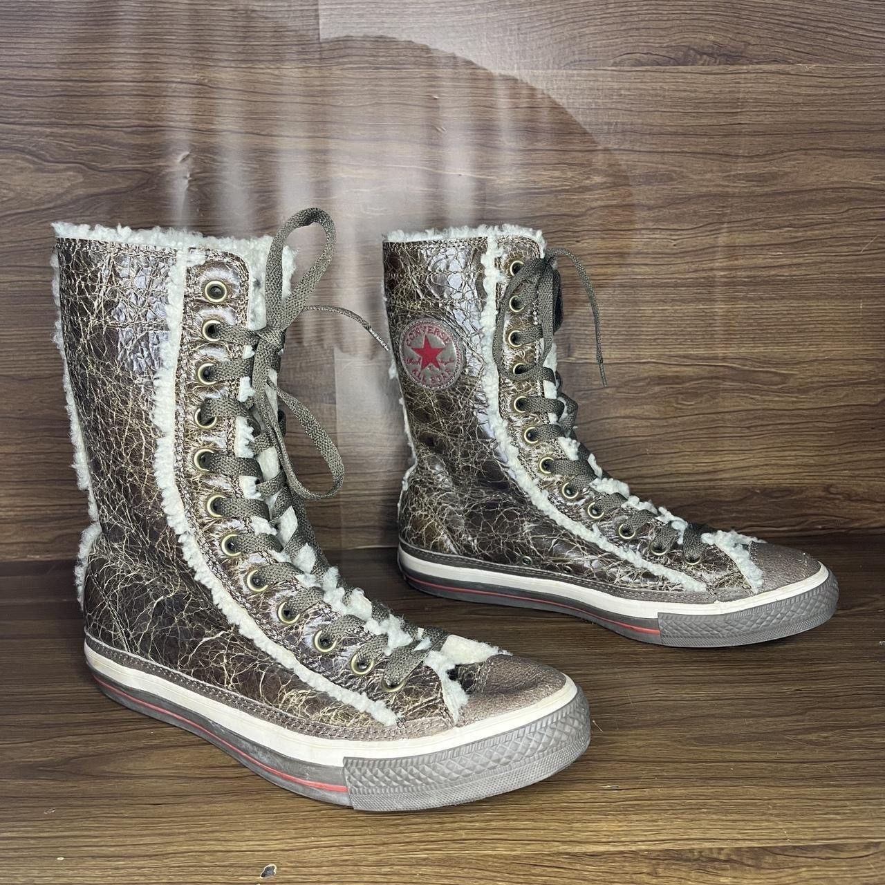 Other Converse All Star Unisex Sherpa brown Distressed Leather Size US 8 / EU 41 - 2 Thumbnail