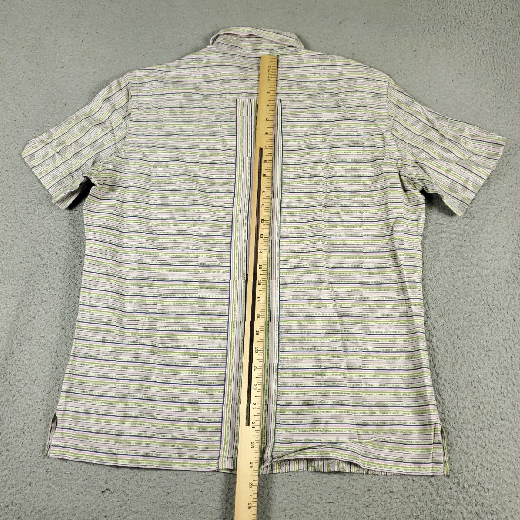 Robert Graham Robert Graham Shirt Mens Small Blue Green Striped Casual Button-Up Short Sleeve Size US S / EU 44-46 / 1 - 3 Thumbnail