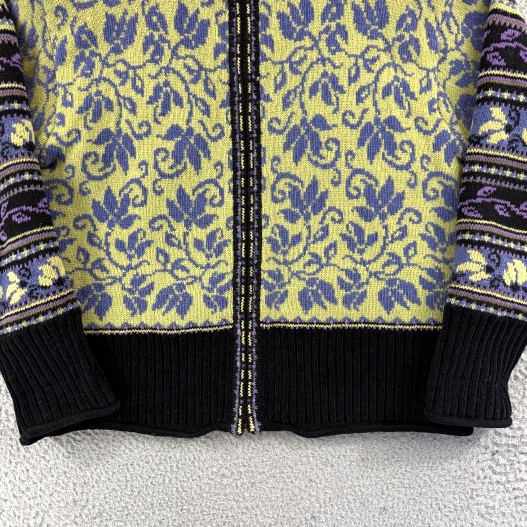 Vintage VINTAGE Icelandic Design Sweater Womens Medium Wool Floral Zip Up Nordic Outdoor Size M / US 6-8 / IT 42-44 - 2 Thumbnail