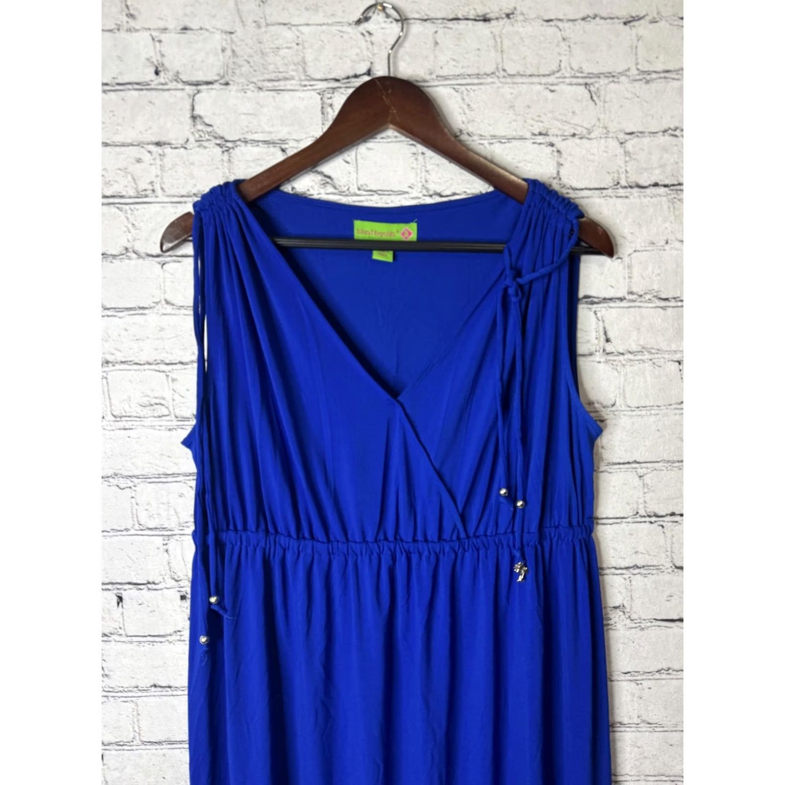 Vintage VINTAGE Island Republic Blue Maxi Dress Women's L Sleeveless Scoop Neck Cotton Casual Summer Dress Size L / US 10 / IT 46 - 2 Thumbnail