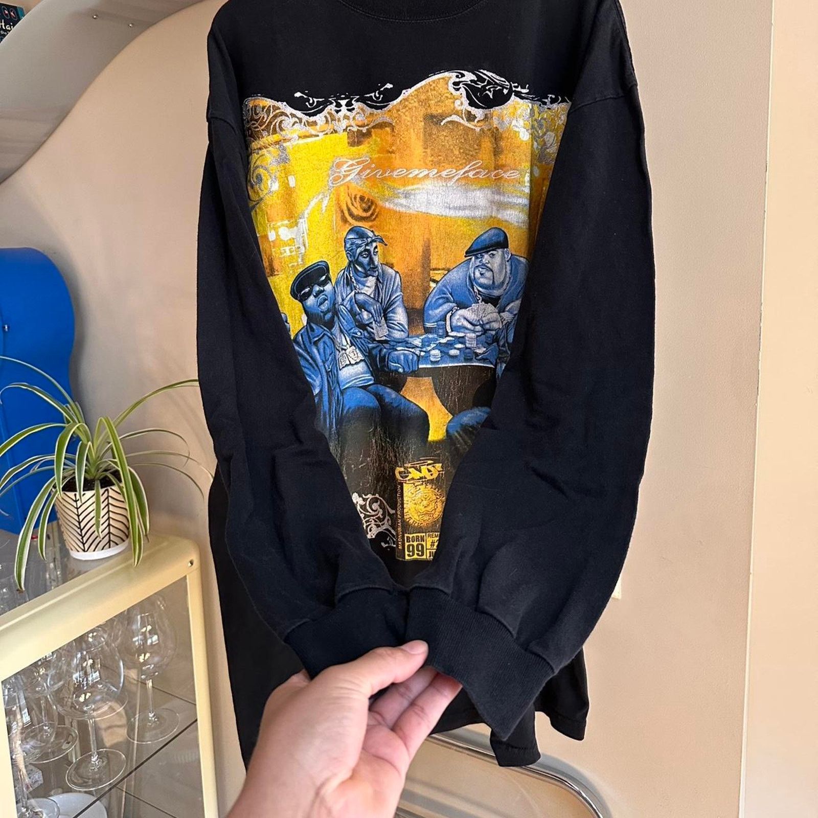 Hypebeast × Rap Tees Vintage GiveMe Face Rap Longsleeved Shirt Size 3XL Size US XXL / EU 58 / 5 - 3 Thumbnail