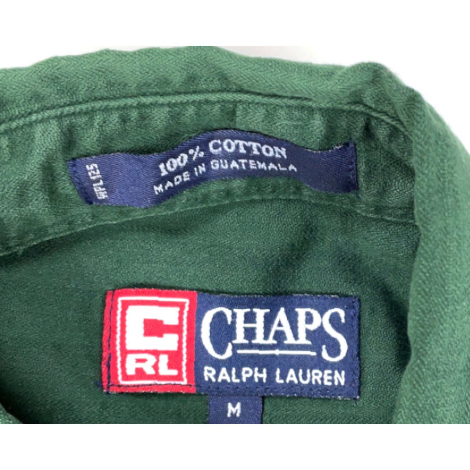 Chaps VTG Chaps Ralph Lauren Green Striped Button-Down Shirt Adult Medium Crest Embroidery 90s Mens Shirt Size US M / EU 48-50 / 2 - 6 Thumbnail