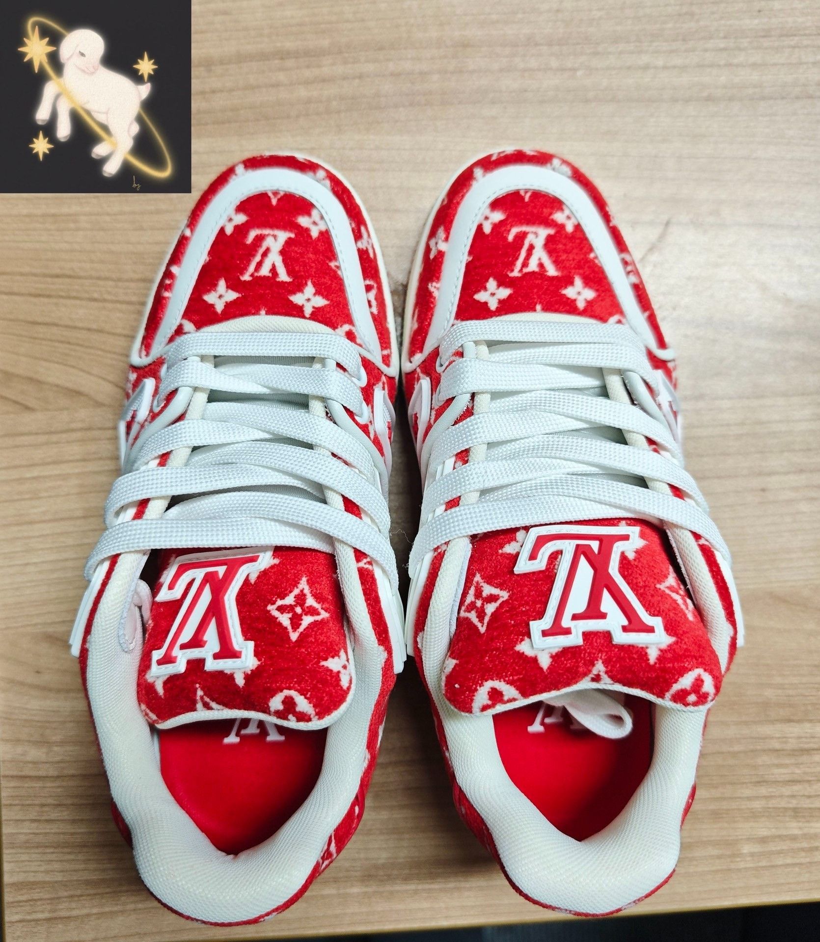 Louis Vuitton Louis Vuitton Red Lowtop Sneakers 35 Men Size US 5 / EU 37 - 1 Thumbnail