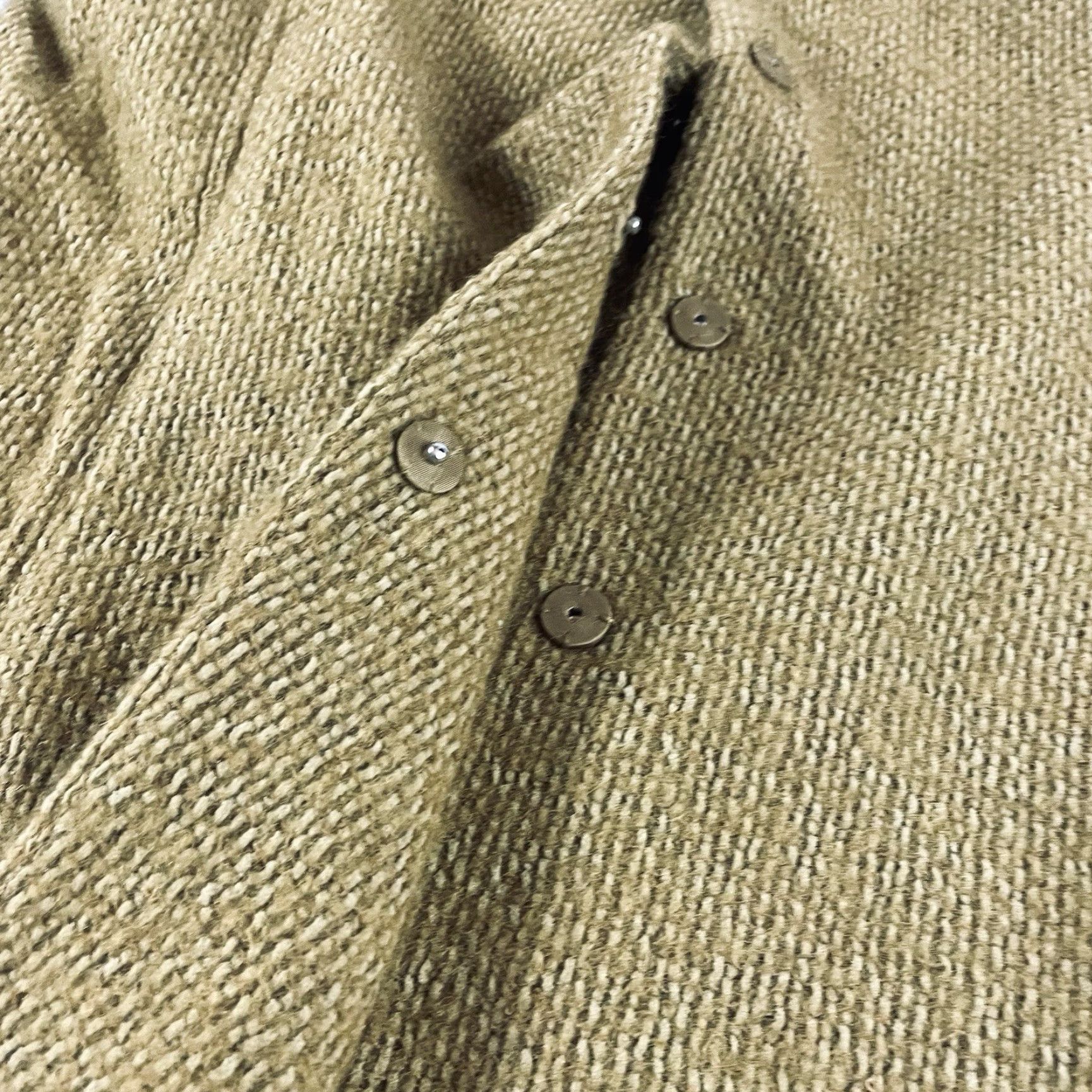 Eileen Fisher VINTAGE Eileen Fisher Jacket Women M Gold Wool Blazer Snap Knit Lined Pockets Textured Short Coat Size M / US 6-8 / IT 42-44 - 7 Thumbnail