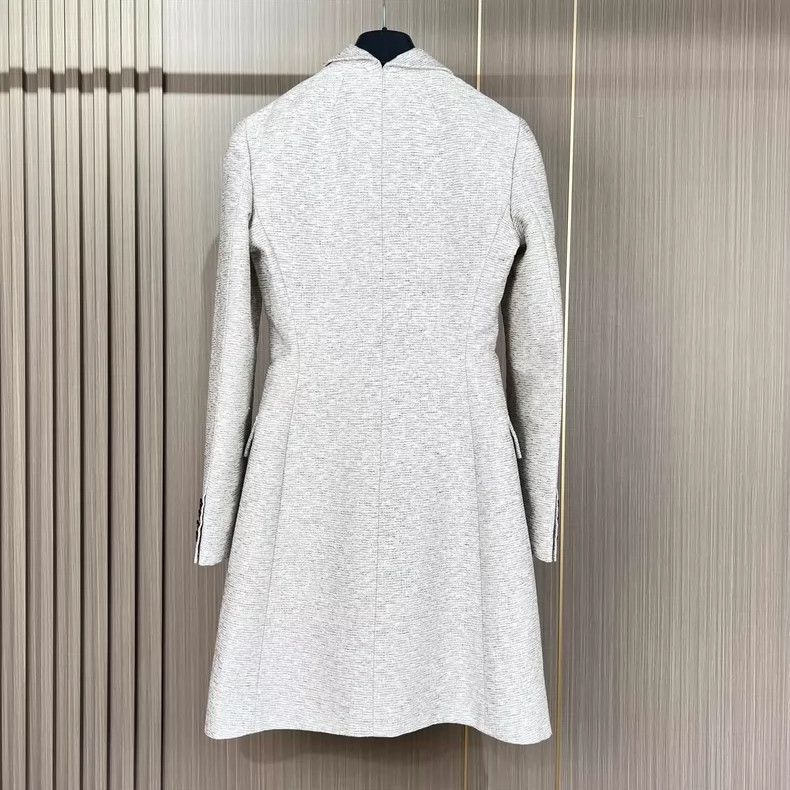 Dior Dior Dior Silver Gray Single-Breasted Wool Coat-2507 Size S / US 4 / IT 40 - 2 Thumbnail