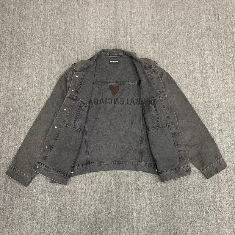 Balenciaga Balenciaga Washed black embroidered denim jacket Size US S / EU 44-46 / 1 - 8 Thumbnail