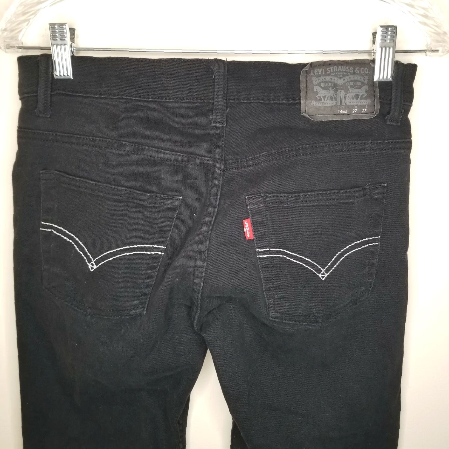 Levi's VINTAGE? No. Actually Levi's 511 Women Slim Straight Jeans - Black - Size 14 Regular - 27x27 - Womens - Levi's 511 Size 27" / US 4 / IT 40 - 6 Thumbnail