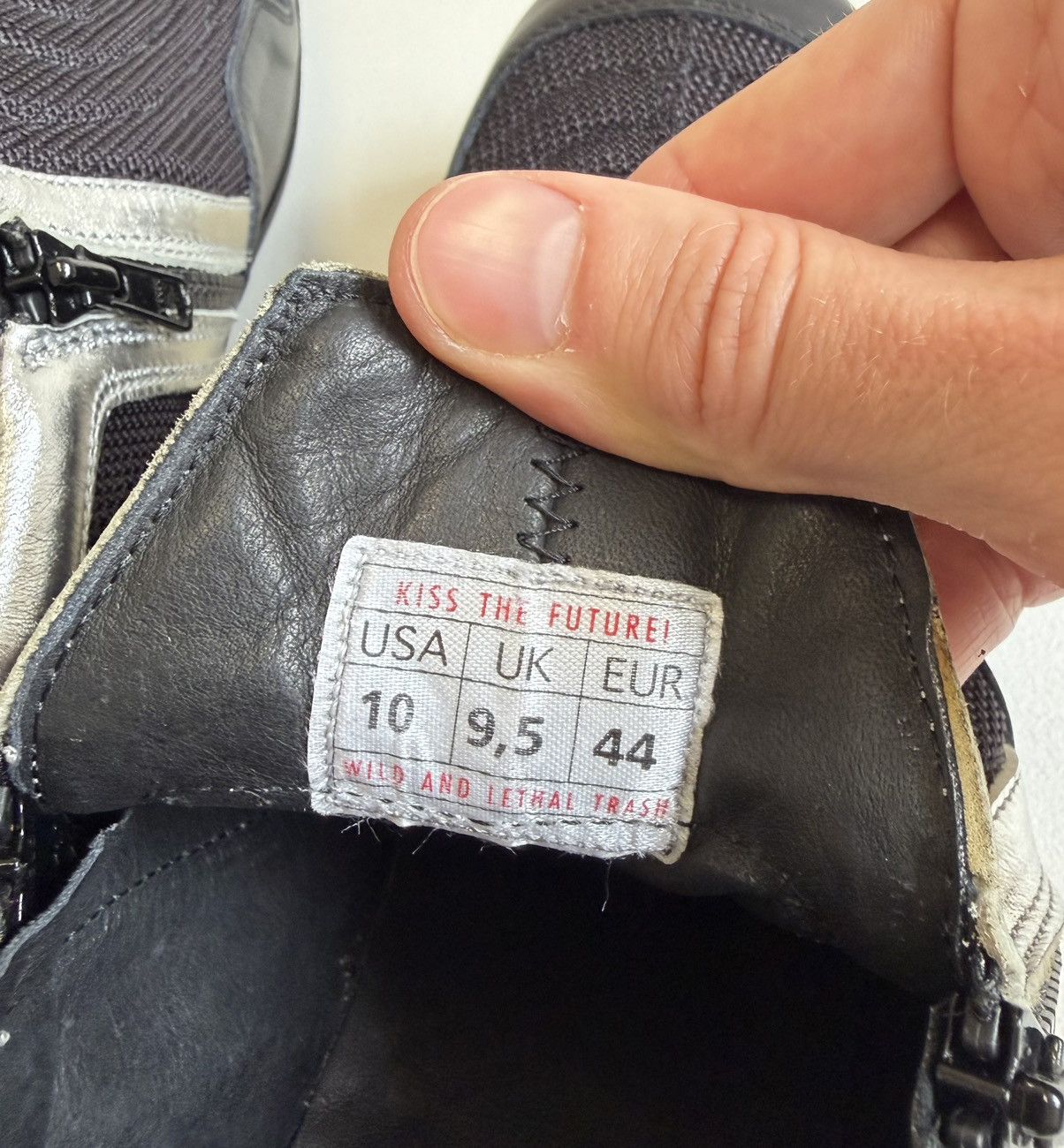 Walter Van Beirendonck 1990s Black/Silver Moto Tech Sneakers Size US 10 / EU 43 - 13 Thumbnail