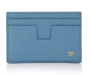 Tom Ford Tom ford T-line cardholder small leather wallet Light Blue Size ONE SIZE - 1 Thumbnail