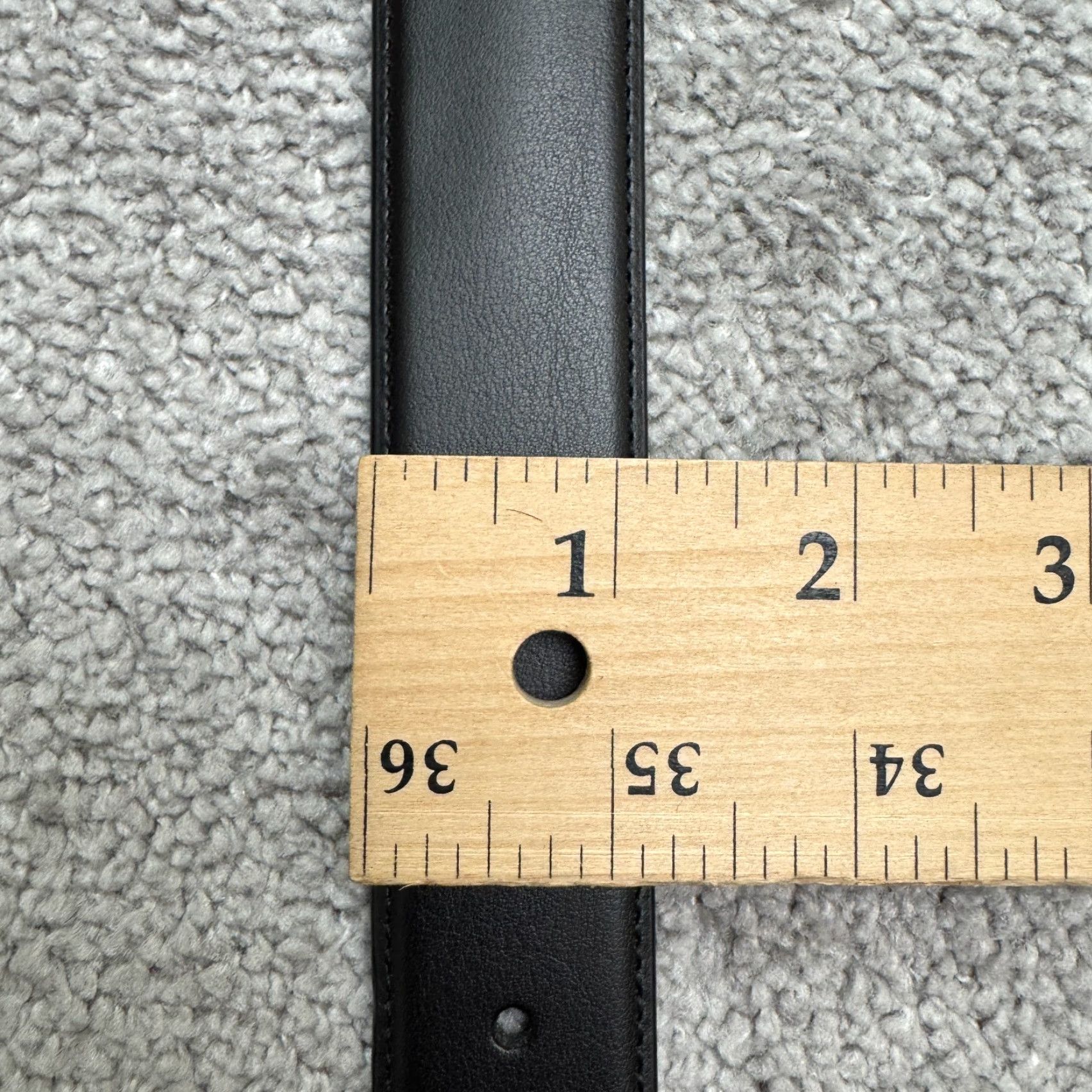 Vintage Penguin Belt Mens 42/105 Black Leather Reversible Buckle Nail Head Matte Work Dress NWOT Vintage: No (oops) Size 42 - 6 Thumbnail