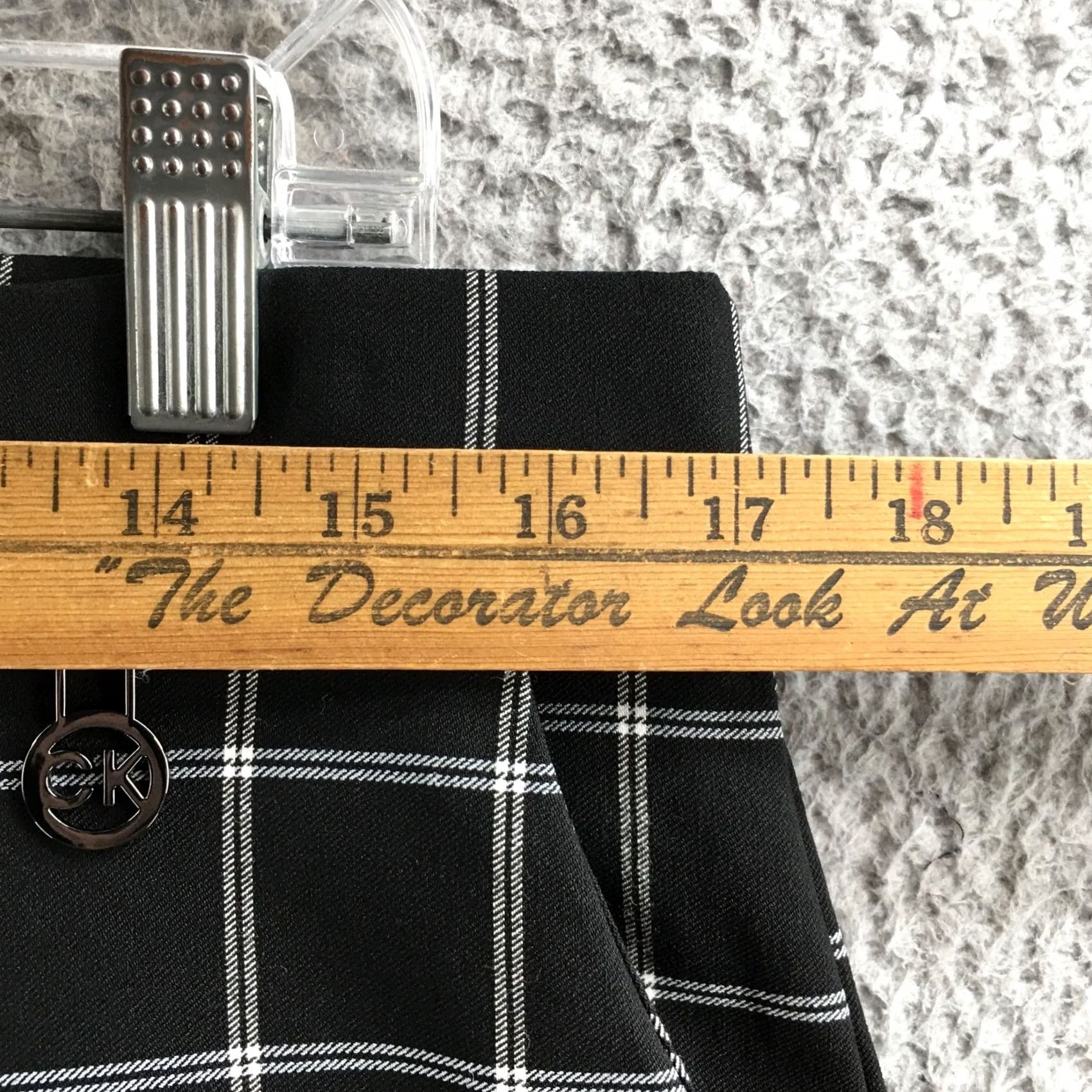 Calvin Klein Calvin Klein Pants L Black White Plaid Hi-Rise Pull On Cropped Side Pocket Women Size 36" / US 14 / IT 50 - 5 Thumbnail
