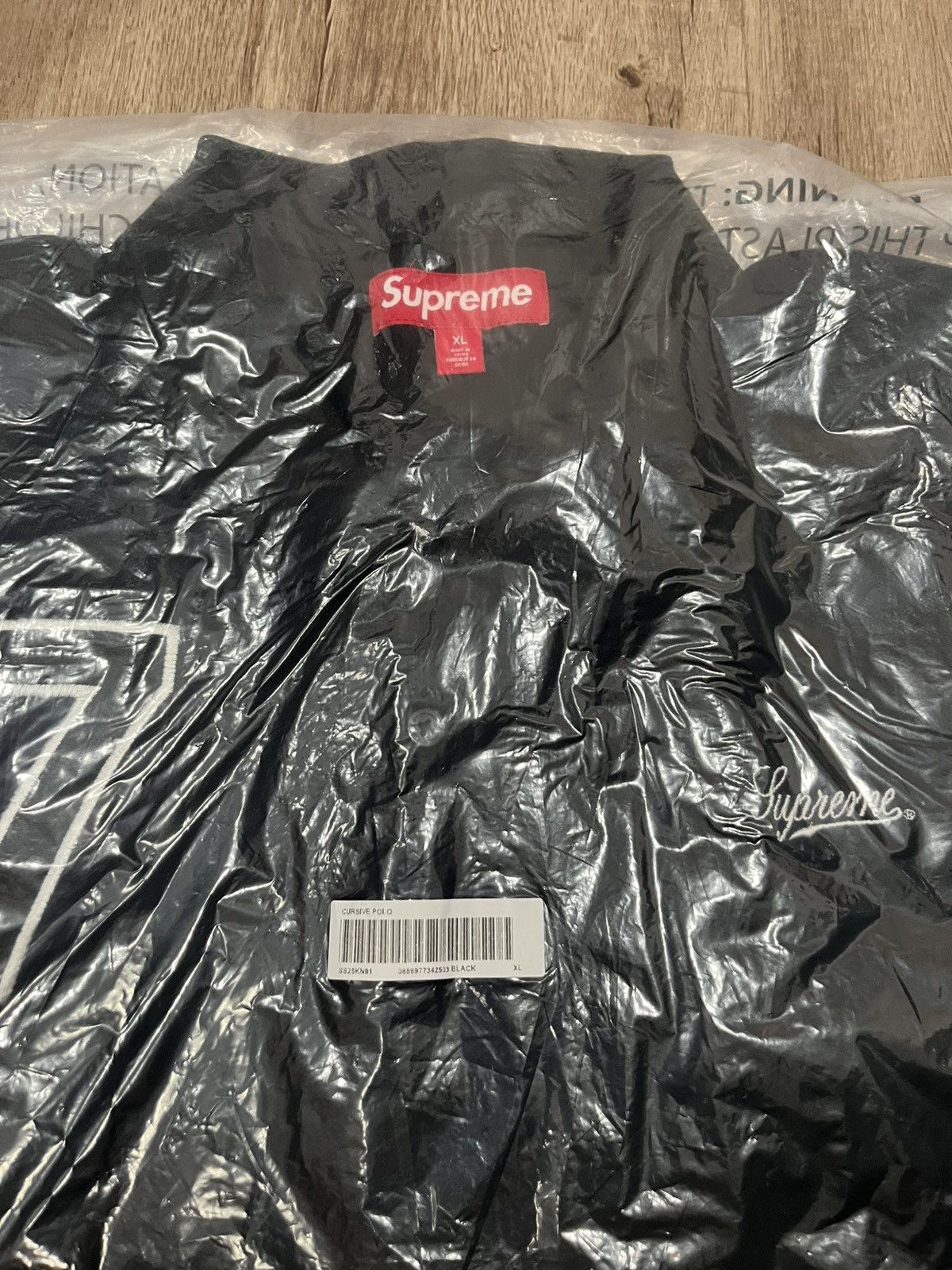Supreme Supreme Cursive Polo Black Size US XL / EU 56 / 4 - 2 Thumbnail