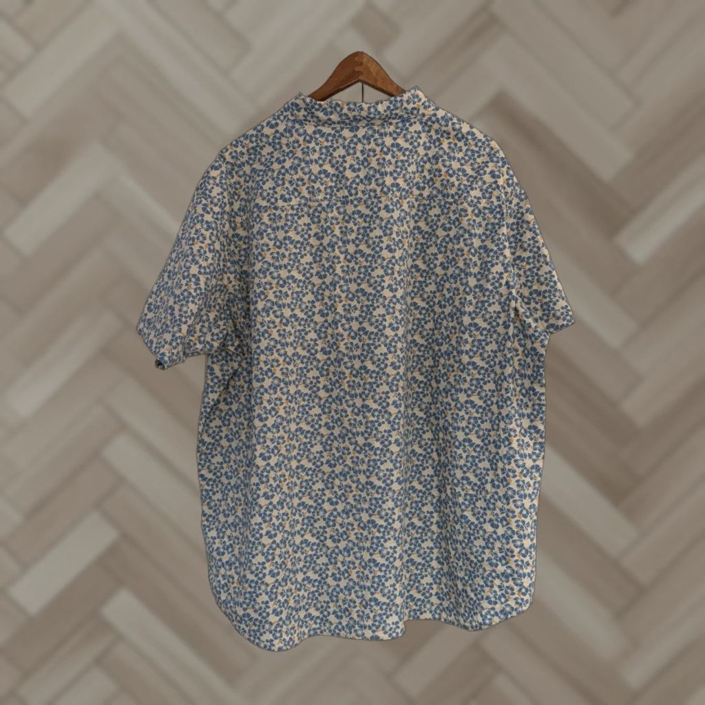 Vintage Columbia Mens Regular Fit Floral Short Sleeve Button-Down Shirt Blue 2XL Size US XXL / EU 58 / 5 - 1 Thumbnail