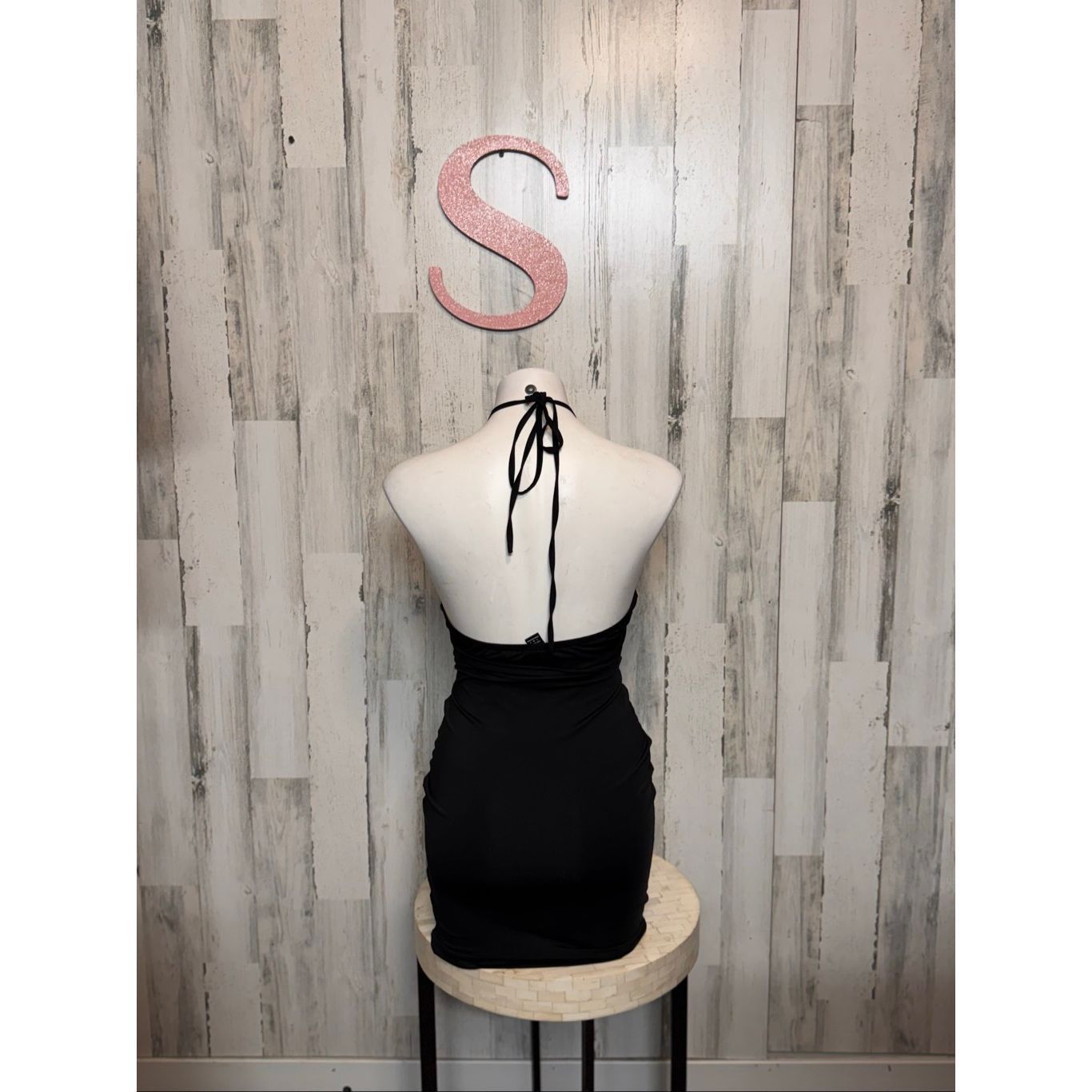 Other Black Cutout Ruched Halter Bodycon Mini Dress – Size Small Size S / US 4 / IT 40 - 2 Thumbnail