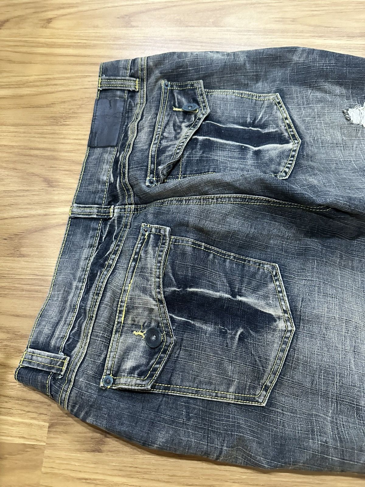 Japanese Brand 1990 - Black Crown Japanese Brand Clawmark Flared Jeans Size US 34 / EU 50 - 12 Thumbnail