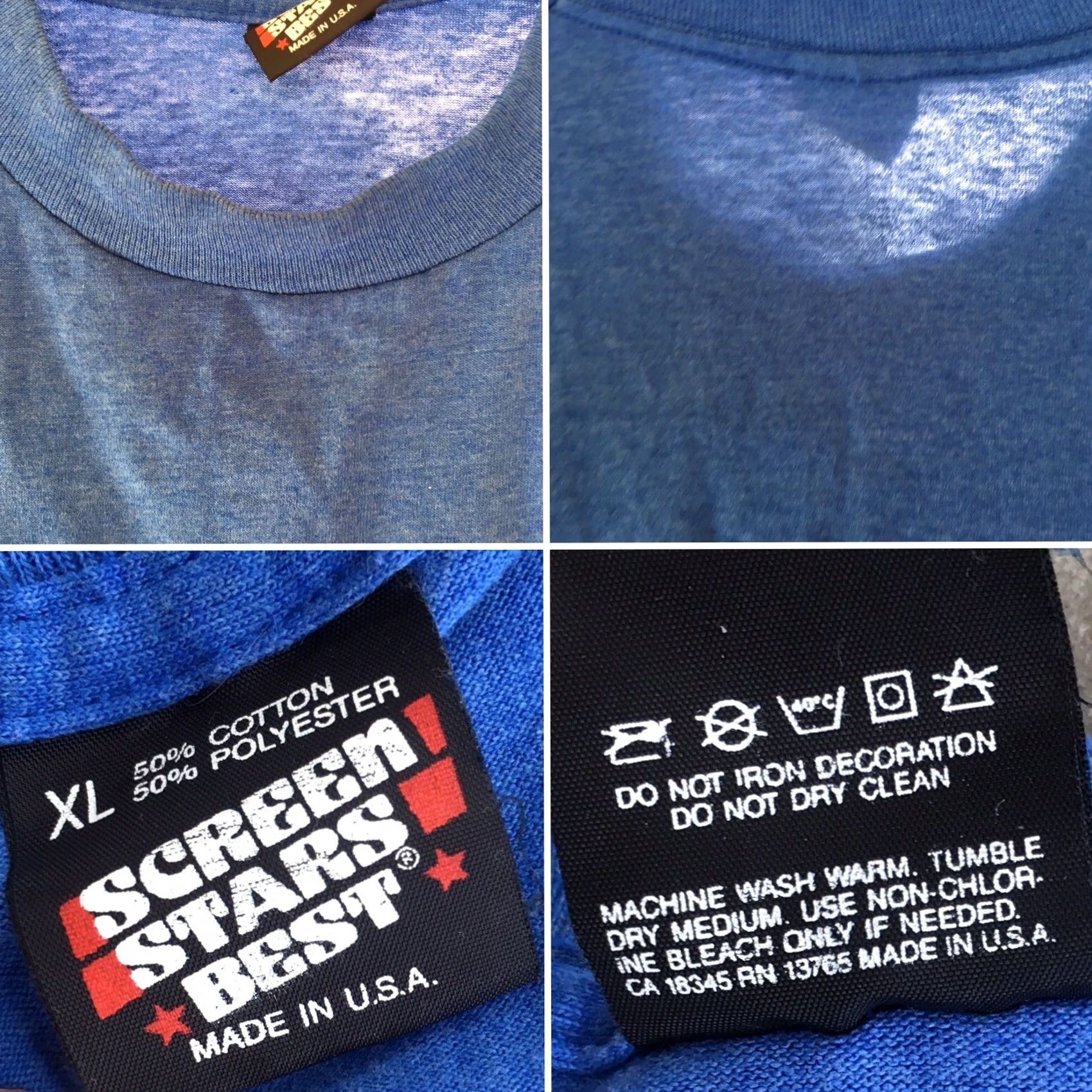 Vintage VINTAGE Old Fart T-Shirt Screen Stars c STUDIO 4 EAST XL Blue 1980s 50/50 Single Stitch Made In USA Mens Graphic Tee Size US XL / EU 56 / 4 - 2 Thumbnail
