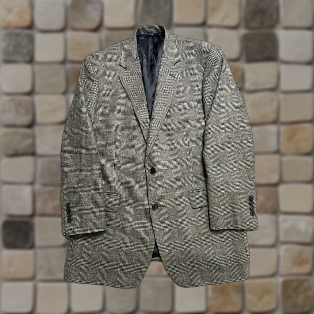 Brooks Brothers VINTAGE Brooks Brothers 1818 Madison Blazer Jacket Mens 44 Long Gray Glen Plaid Size 44R - 1 Thumbnail